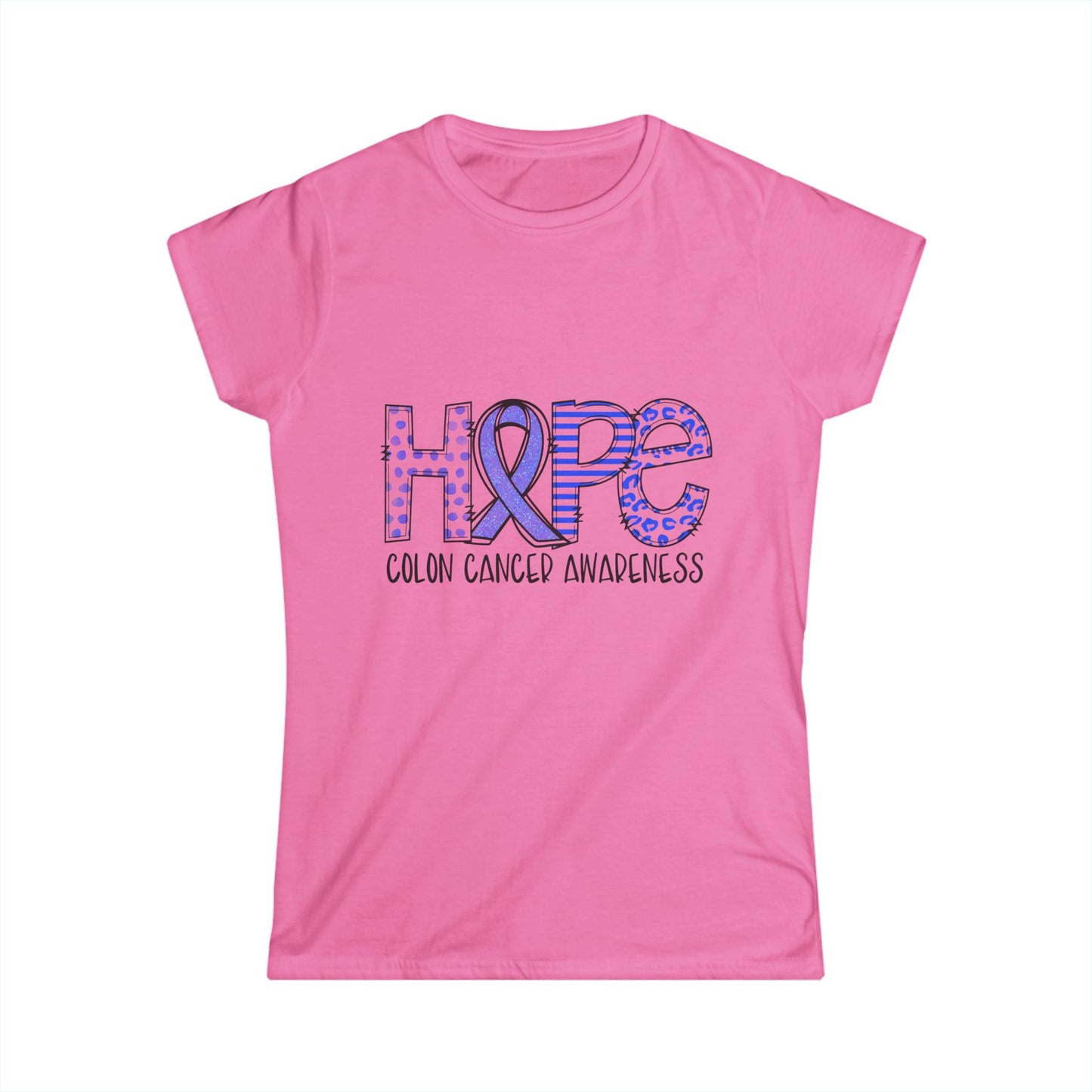 Women's Colon Cancer Awareness Tee, Support Shirt, Gift for Cancer Fighters, Breast Cancer, Awareness Day Shirt, Rainbow Design
