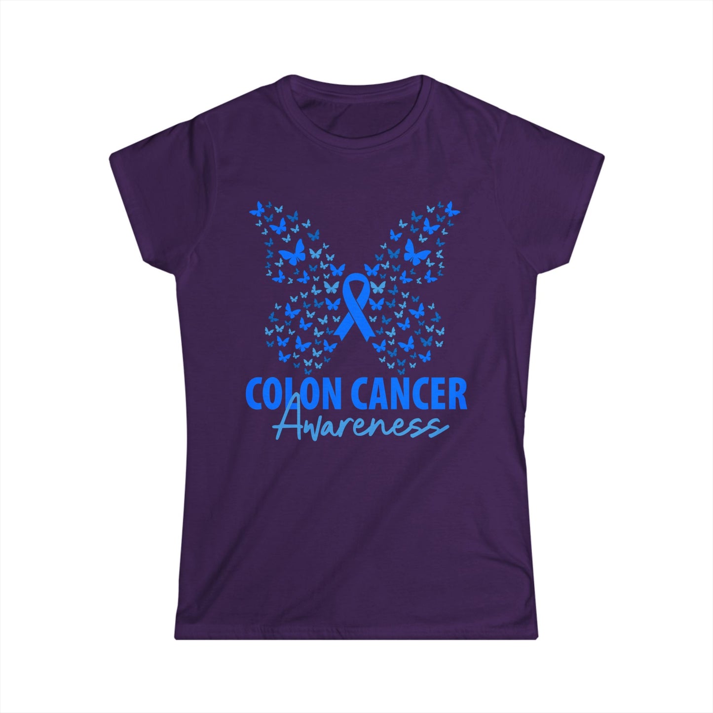 Women's Colon Cancer Awareness Tee, Support Shirt, Gift for Cancer Fighters, Breast Cancer, Awareness Day Shirt, Butterfly Design