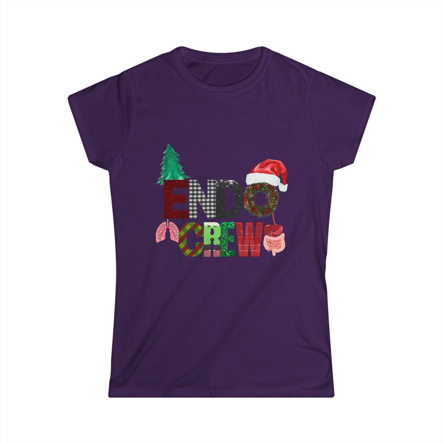 Christmas Women's Softstyle Tee - Endo Crew Christmas Shirt, Festive Apparel for Gatherings, Gifts, Celebrations