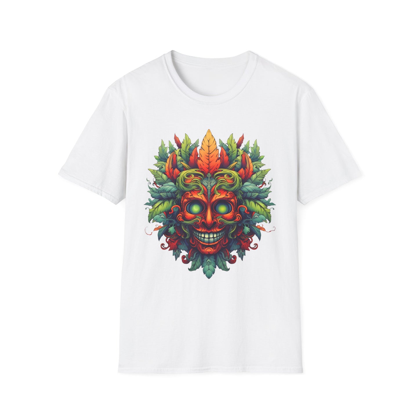 Colorful Skull Weed Marijuana Herb 420 T-Shirt Design