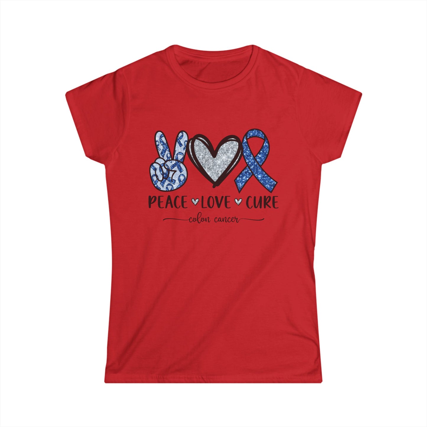 Women's Colon Cancer Awareness Tee, Support Shirt, Gift for Cancer Fighters, Breast Cancer, Awareness Day Shirt, Rainbow Design