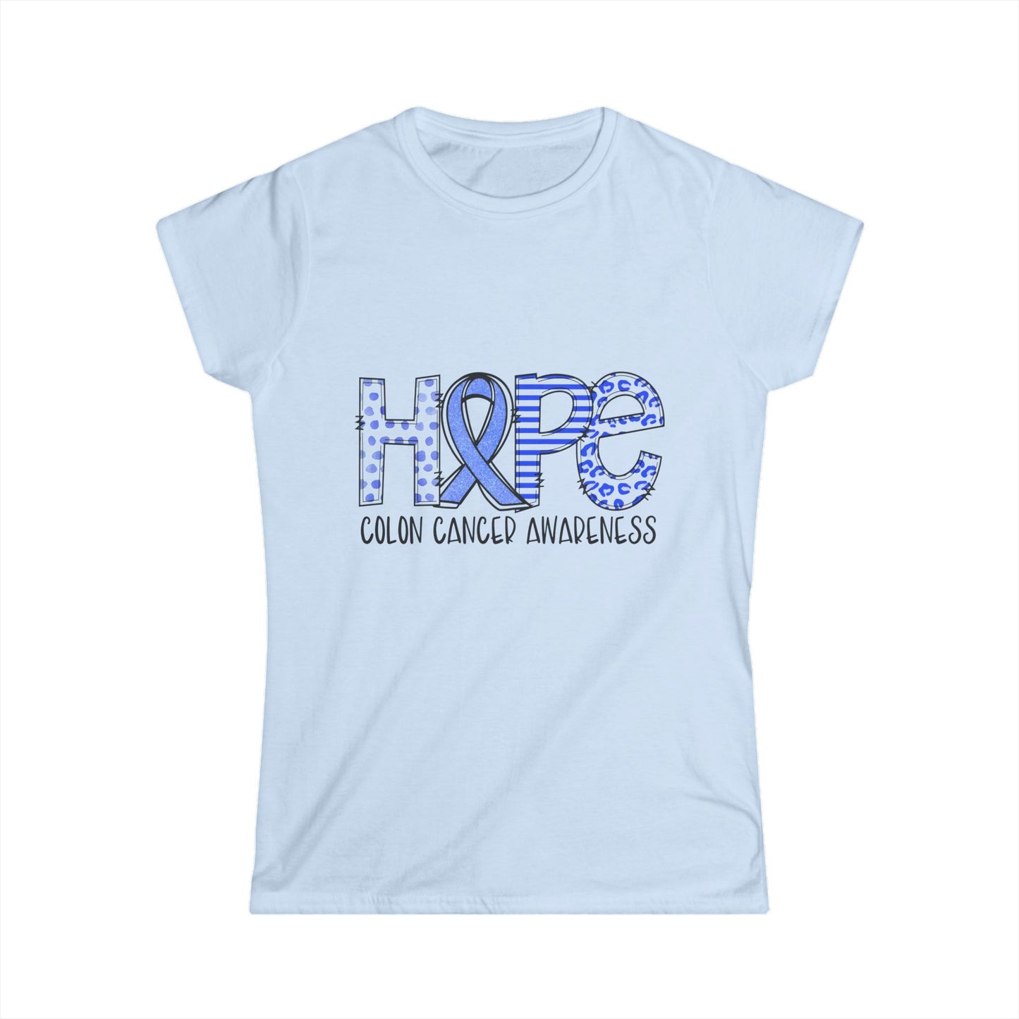Women's Colon Cancer Awareness Tee, Support Shirt, Gift for Cancer Fighters, Breast Cancer, Awareness Day Shirt, Rainbow Design