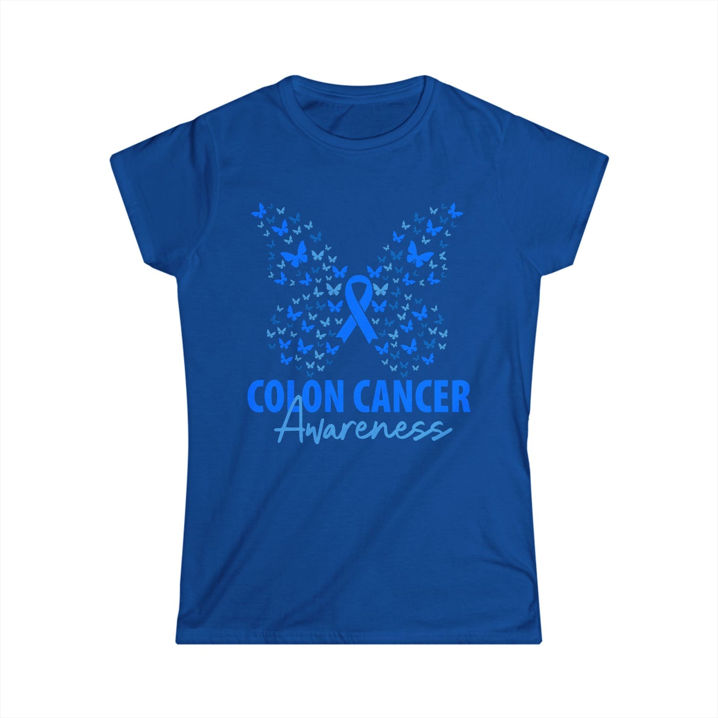 Women's Colon Cancer Awareness Tee, Support Shirt, Gift for Cancer Fighters, Breast Cancer, Awareness Day Shirt, Butterfly Design