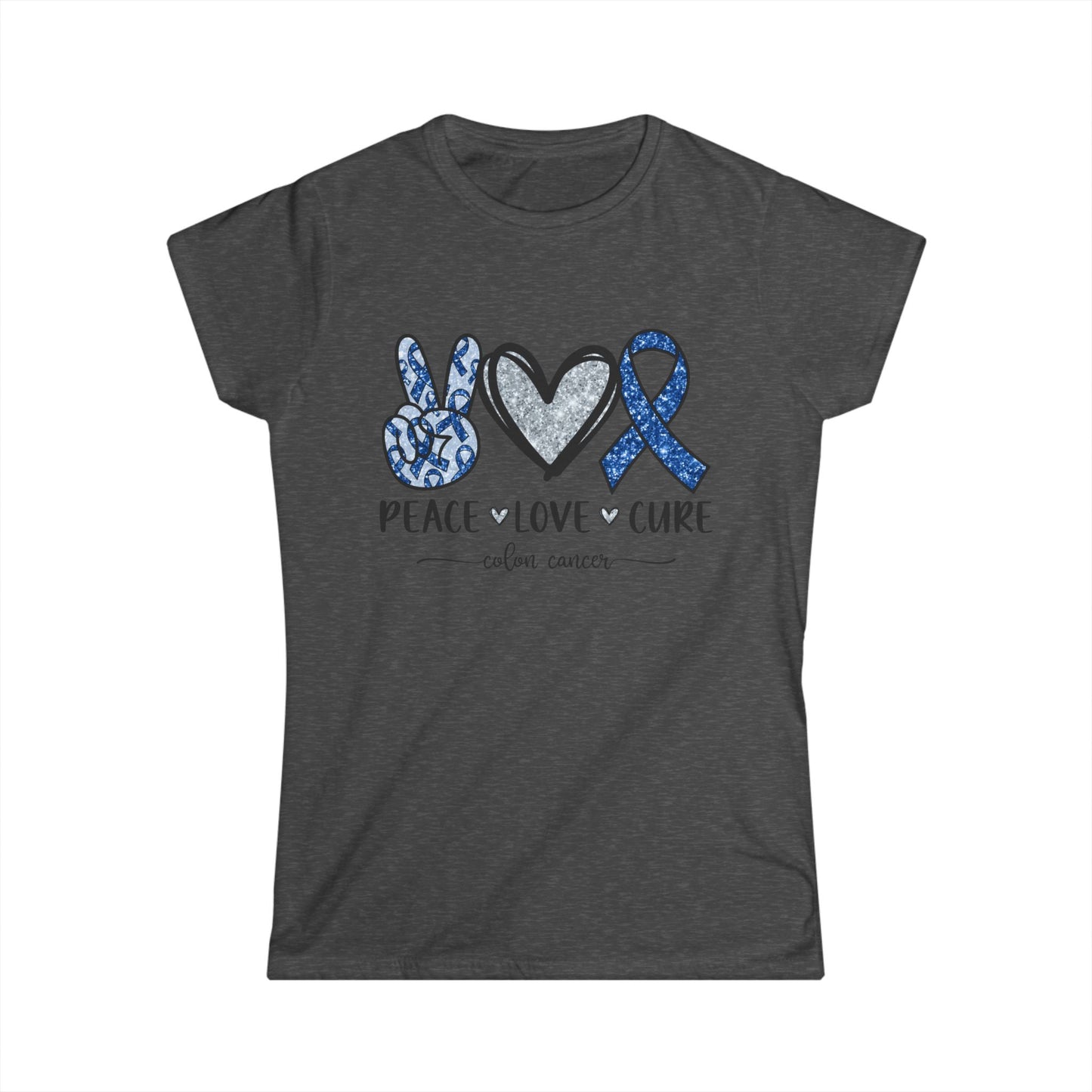 Women's Colon Cancer Awareness Tee, Support Shirt, Gift for Cancer Fighters, Breast Cancer, Awareness Day Shirt, Rainbow Design