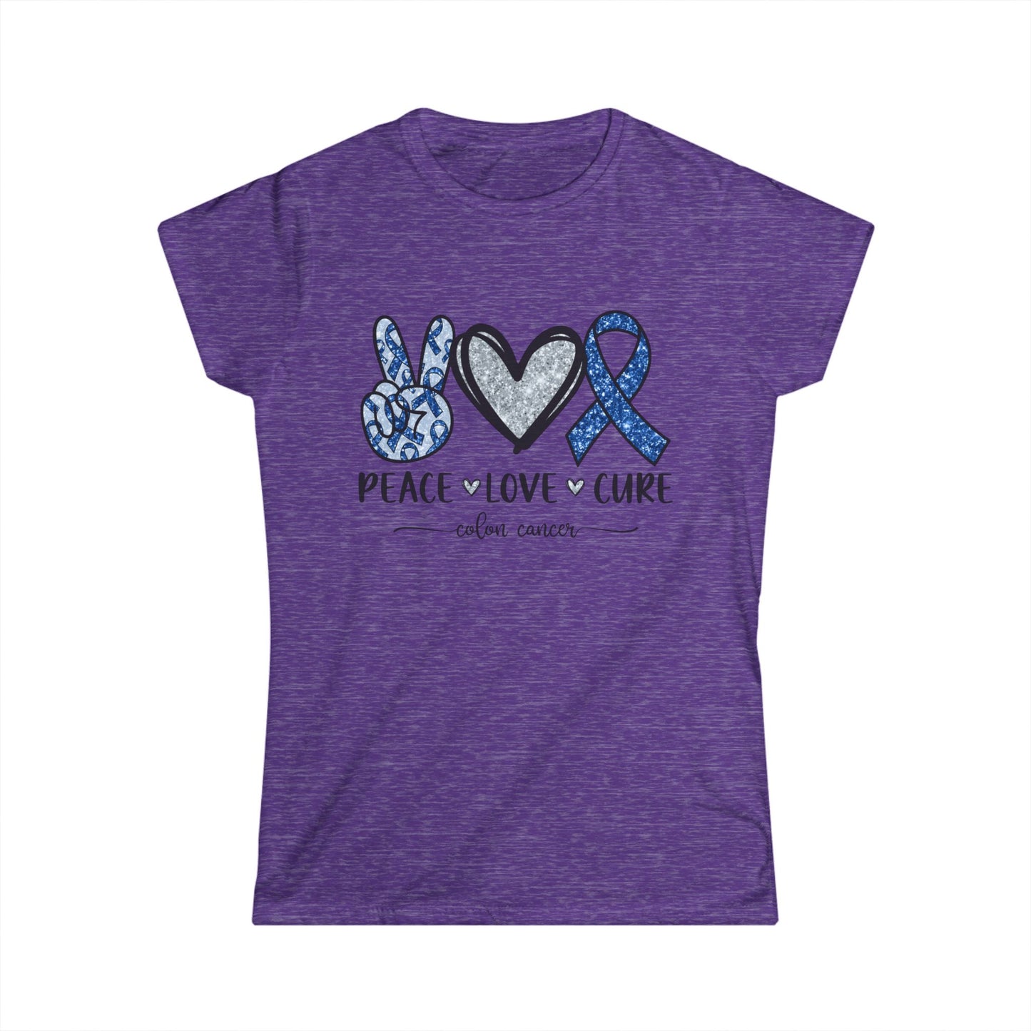 Women's Colon Cancer Awareness Tee, Support Shirt, Gift for Cancer Fighters, Breast Cancer, Awareness Day Shirt, Rainbow Design