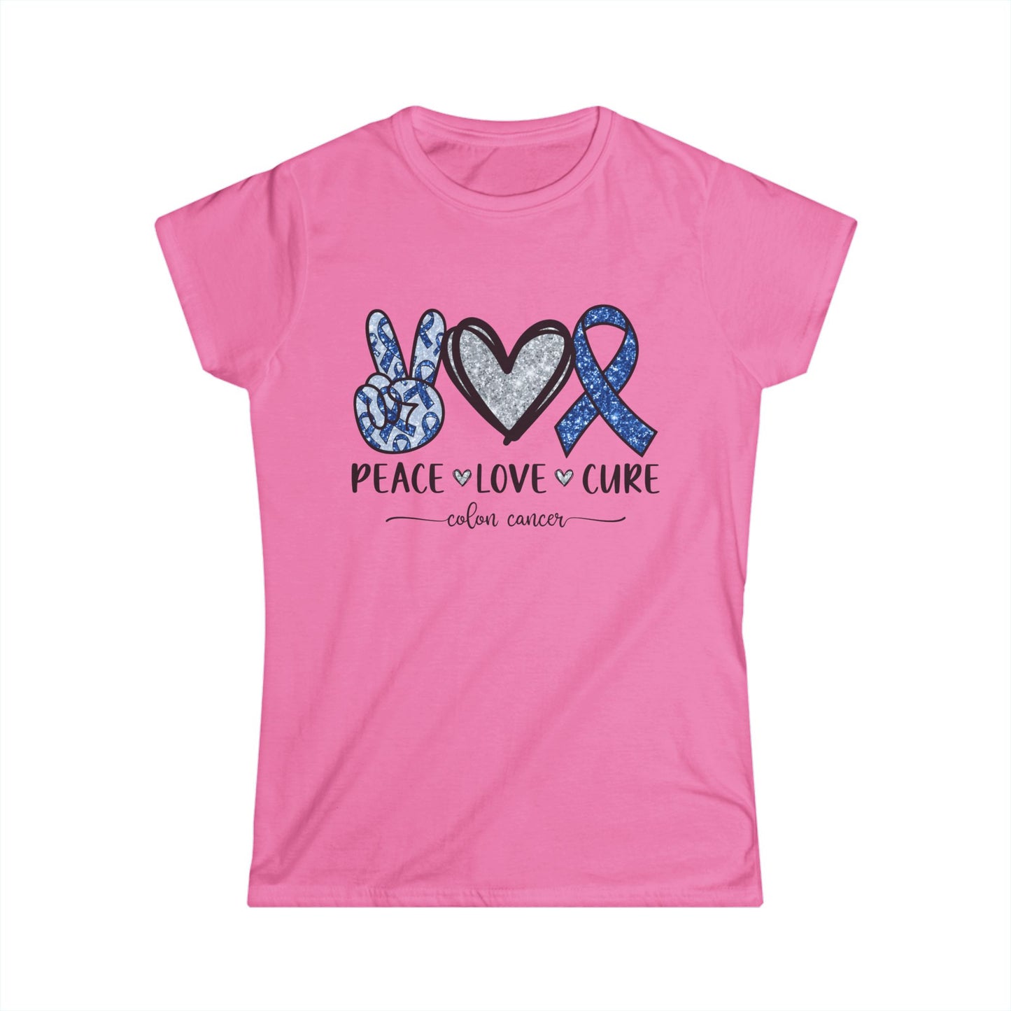 Women's Colon Cancer Awareness Tee, Support Shirt, Gift for Cancer Fighters, Breast Cancer, Awareness Day Shirt, Rainbow Design