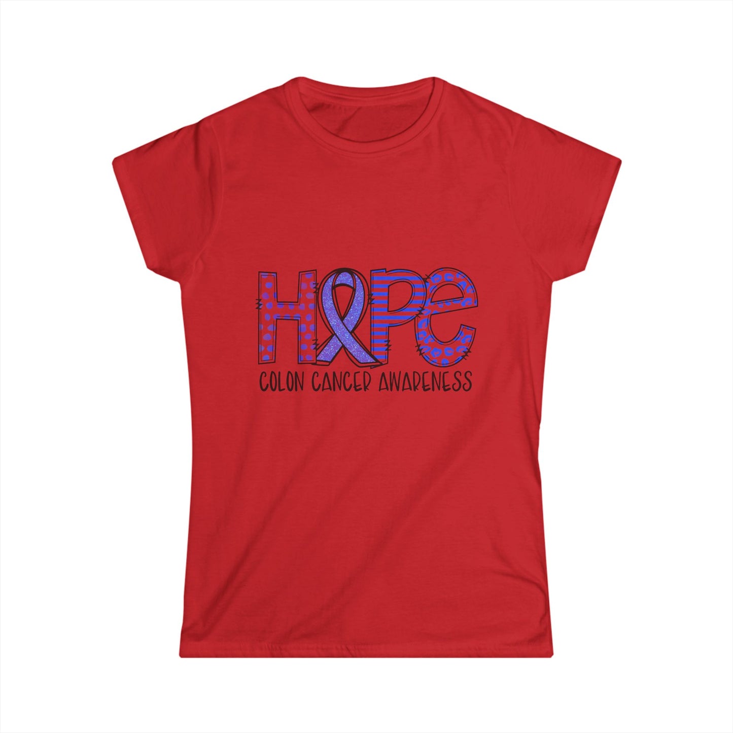 Women's Colon Cancer Awareness Tee, Support Shirt, Gift for Cancer Fighters, Breast Cancer, Awareness Day Shirt, Rainbow Design