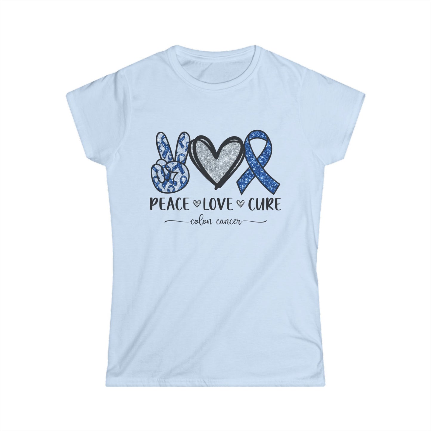 Women's Colon Cancer Awareness Tee, Support Shirt, Gift for Cancer Fighters, Breast Cancer, Awareness Day Shirt, Rainbow Design