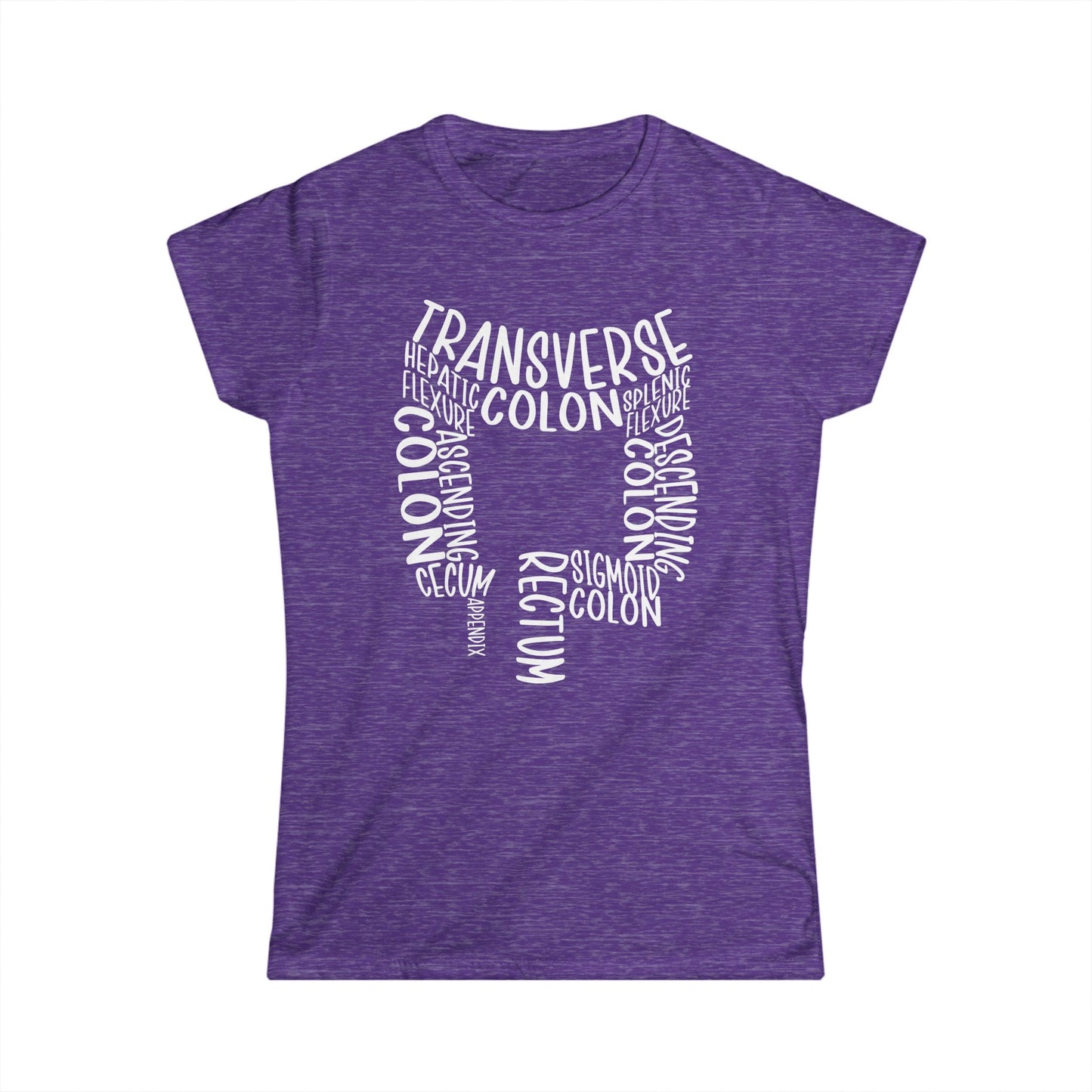 Colon Anatomy-Inspired Women's Softstyle Tee - Gift for Medical Students, Healthcare Workers, Colon Awareness, Unique Educational Tee