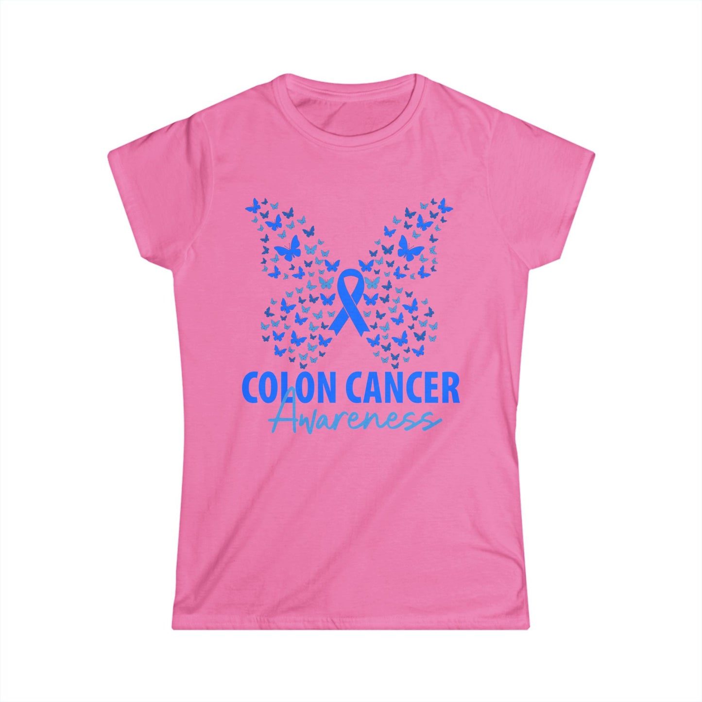 Women's Colon Cancer Awareness Tee, Support Shirt, Gift for Cancer Fighters, Breast Cancer, Awareness Day Shirt, Butterfly Design