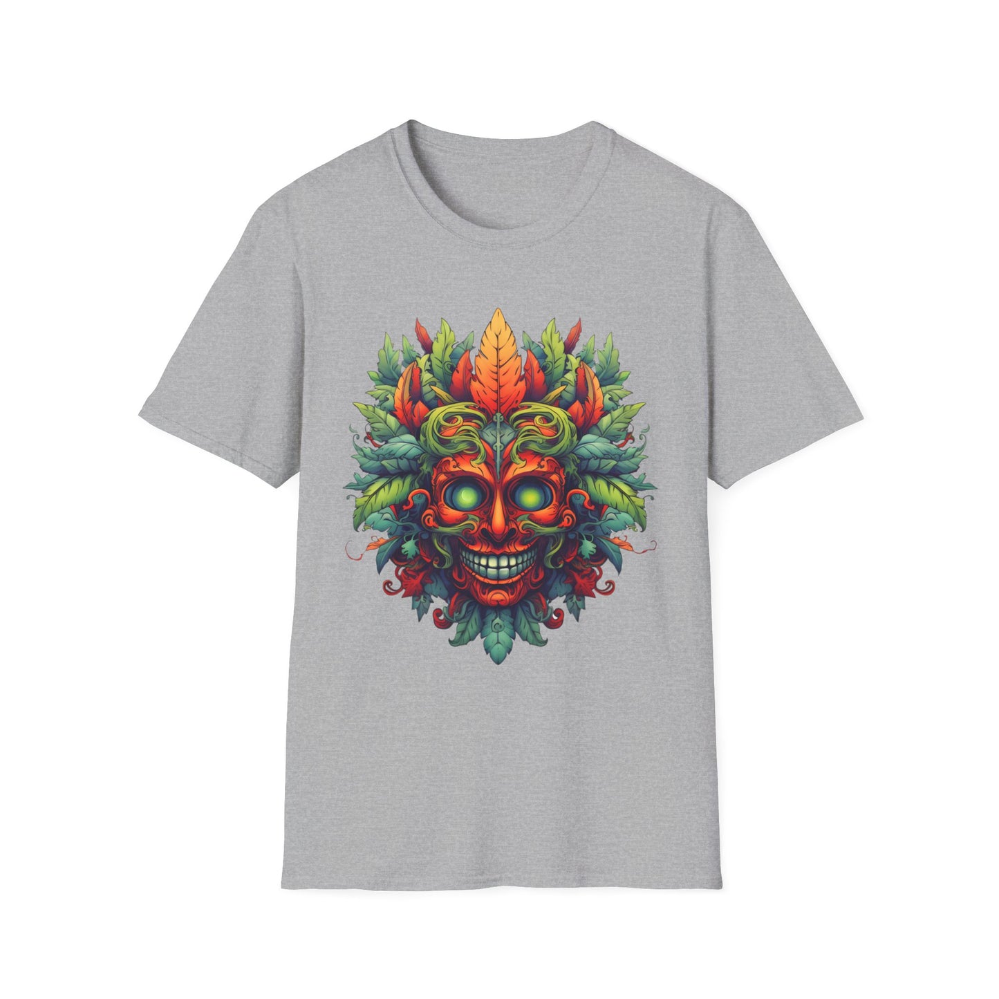 Colorful Skull Weed Marijuana Herb 420 T-Shirt Design