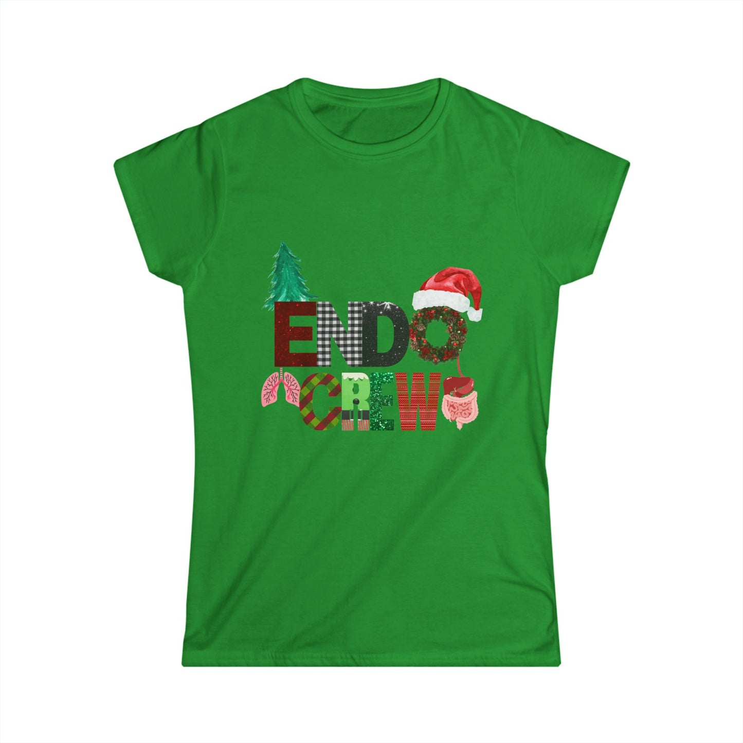 Christmas Women's Softstyle Tee - Endo Crew Christmas Shirt, Festive Apparel for Gatherings, Gifts, Celebrations