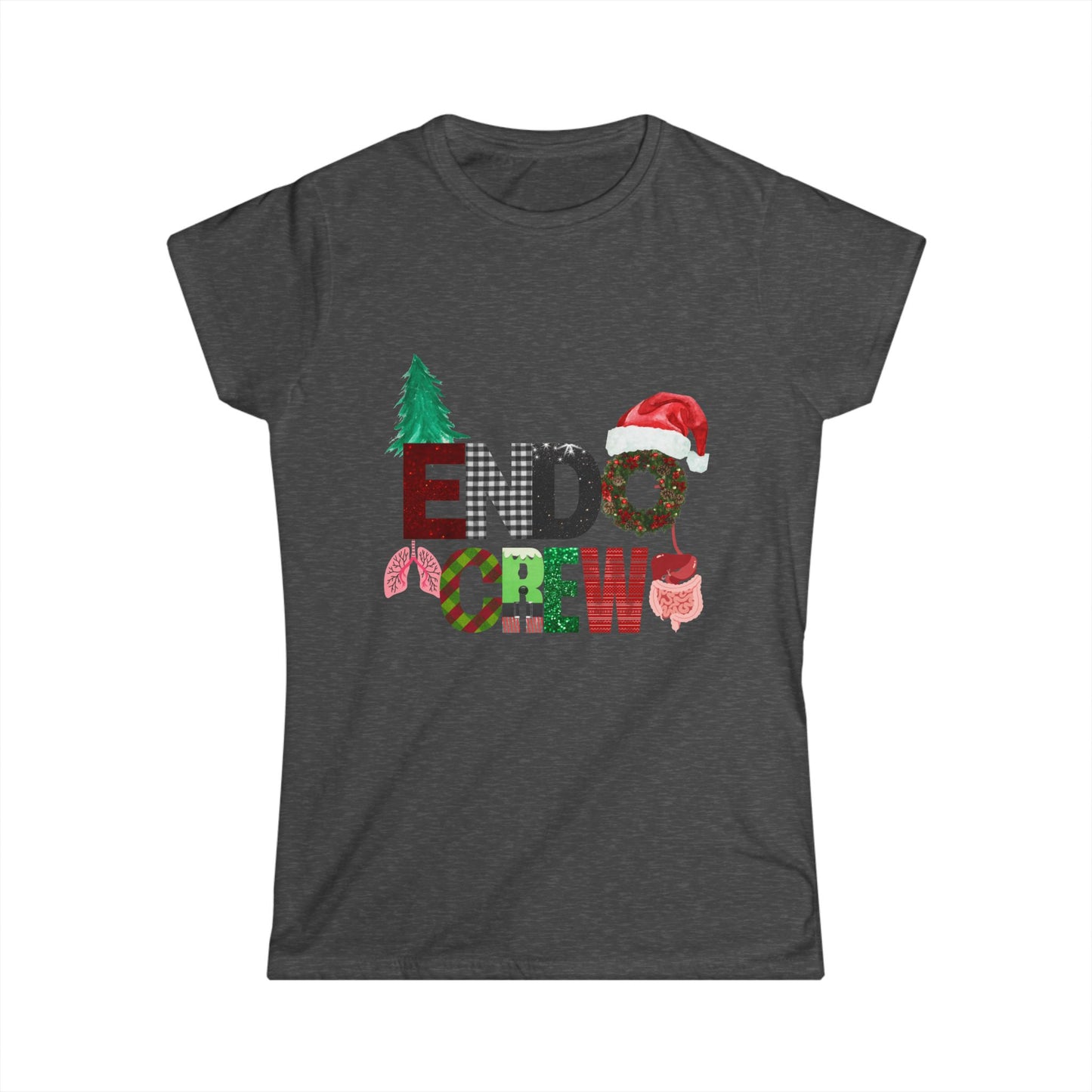 Christmas Women's Softstyle Tee - Endo Crew Christmas Shirt, Festive Apparel for Gatherings, Gifts, Celebrations