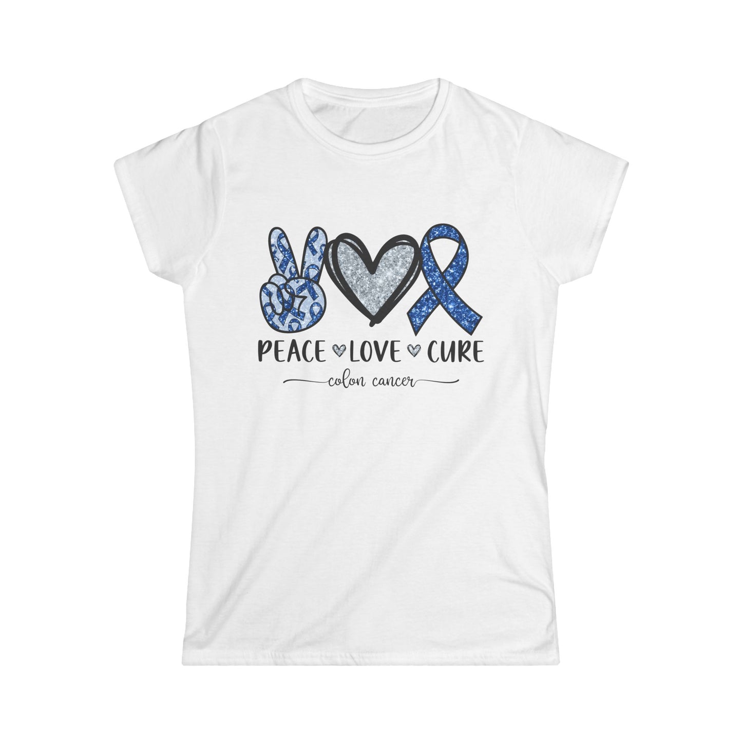 Women's Colon Cancer Awareness Tee, Support Shirt, Gift for Cancer Fighters, Breast Cancer, Awareness Day Shirt, Rainbow Design