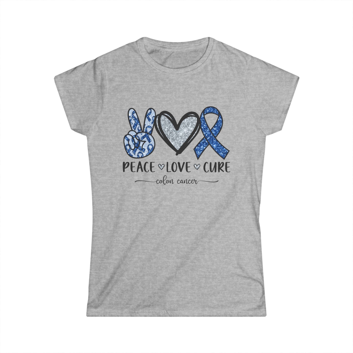 Women's Colon Cancer Awareness Tee, Support Shirt, Gift for Cancer Fighters, Breast Cancer, Awareness Day Shirt, Rainbow Design