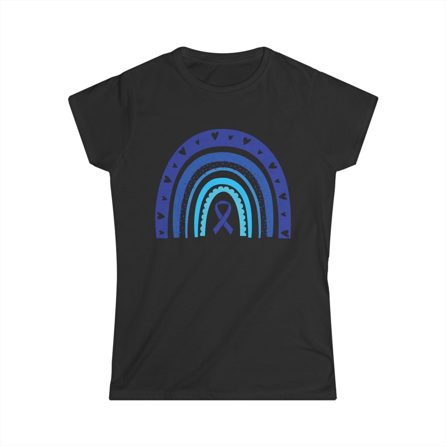 Women's Colon Cancer Awareness Tee, Support Shirt, Gift for Cancer Fighters, Breast Cancer, Awareness Day Shirt, Rainbow Design