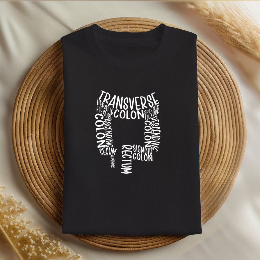 Colon Anatomy-Inspired Women's Softstyle Tee - Gift for Medical Students, Healthcare Workers, Colon Awareness, Unique Educational Tee