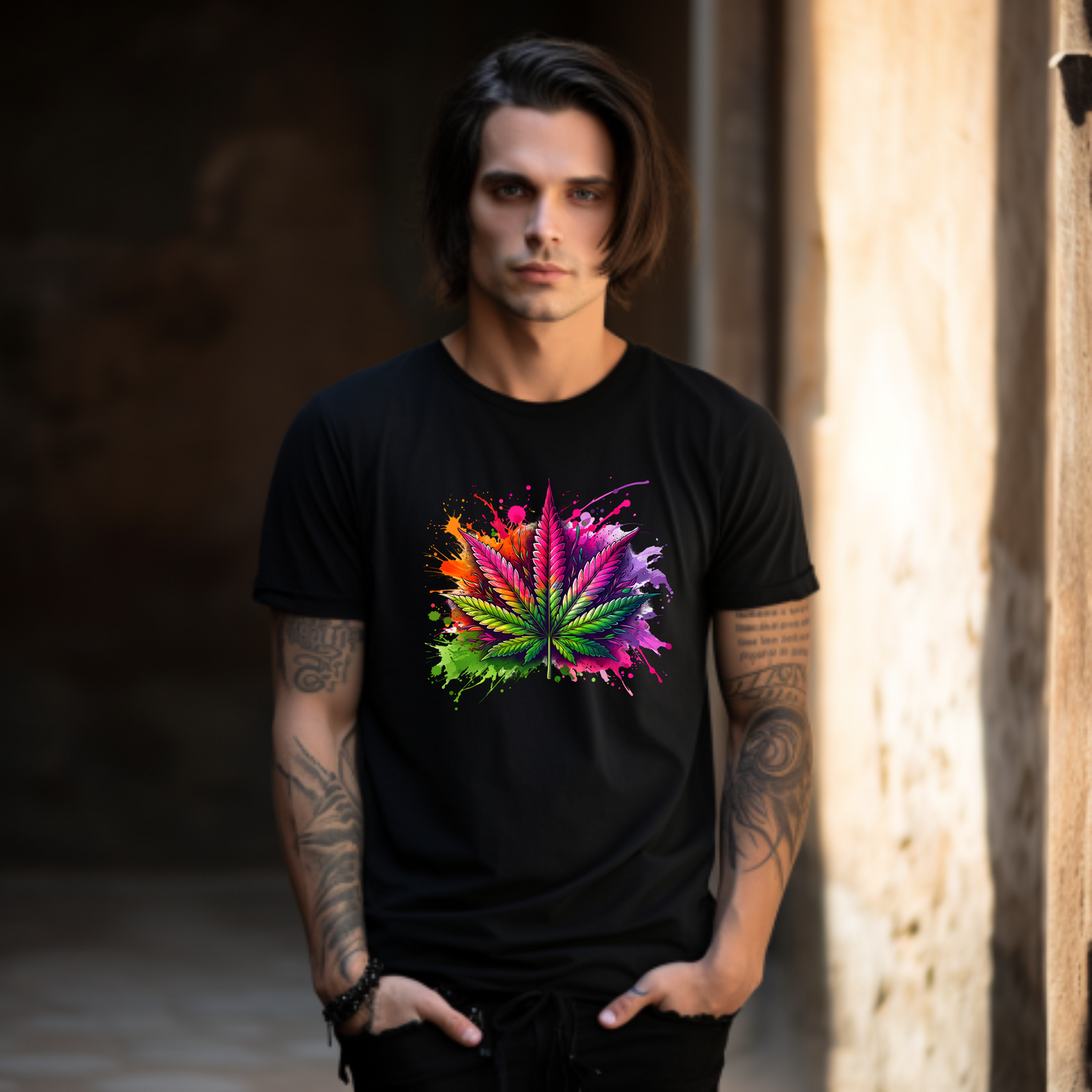 Colorfull Weed Marijuana Herb 420 T-Shirt Design