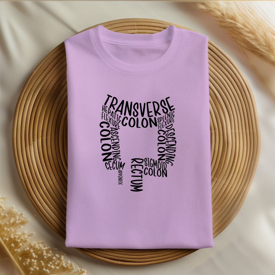 Colon Anatomy-Inspired Women's Softstyle Tee - Gift for Medical Students, Healthcare Workers, Colon Awareness, Unique Educational Tee