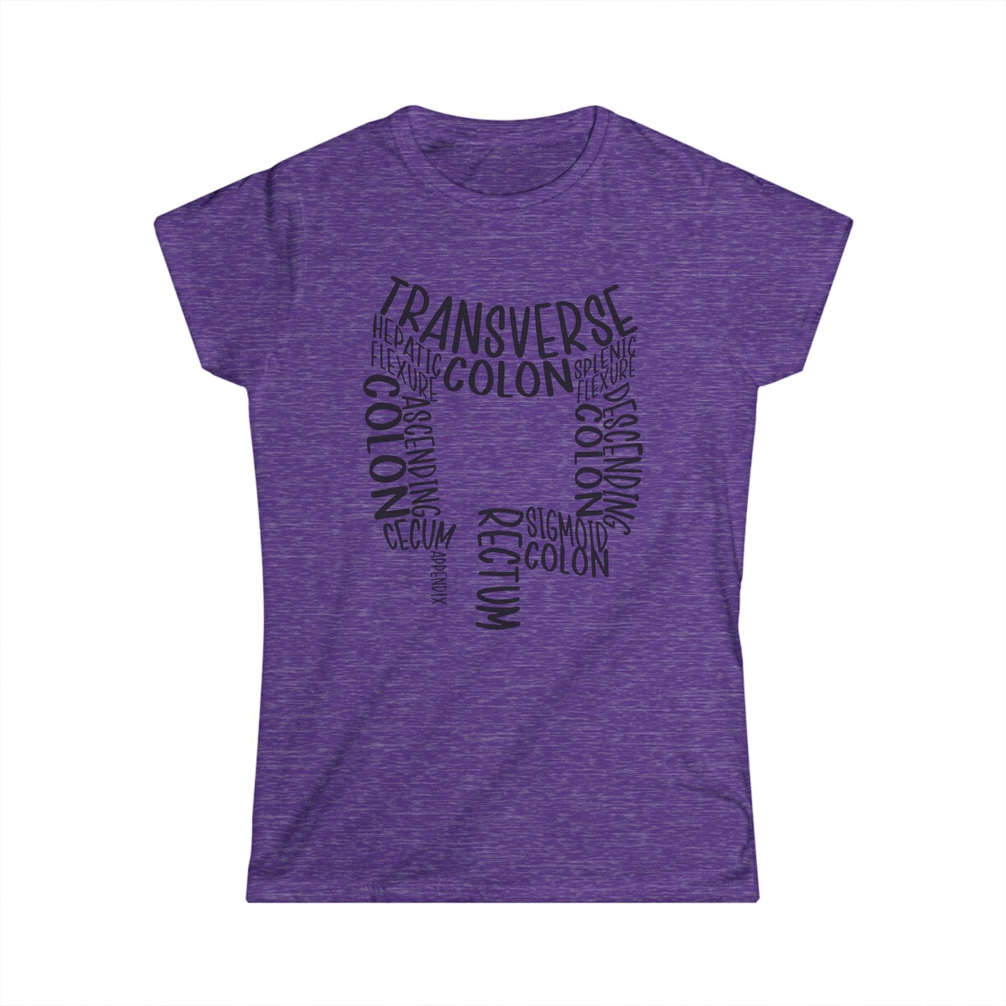 Colon Anatomy-Inspired Women's Softstyle Tee - Gift for Medical Students, Healthcare Workers, Colon Awareness, Unique Educational Tee