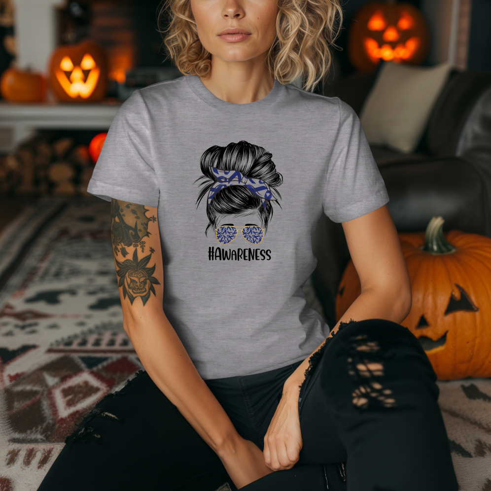 Women's Colon Cancer Awareness Tee, Support Shirt, Gift for Cancer Fighters, Breast Cancer, Awareness Day Shirt, Rainbow Design