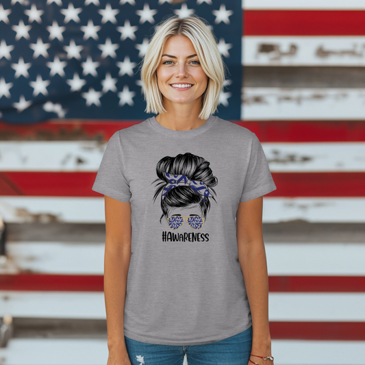 Women's Colon Cancer Awareness Tee, Support Shirt, Gift for Cancer Fighters, Breast Cancer, Awareness Day Shirt, Rainbow Design
