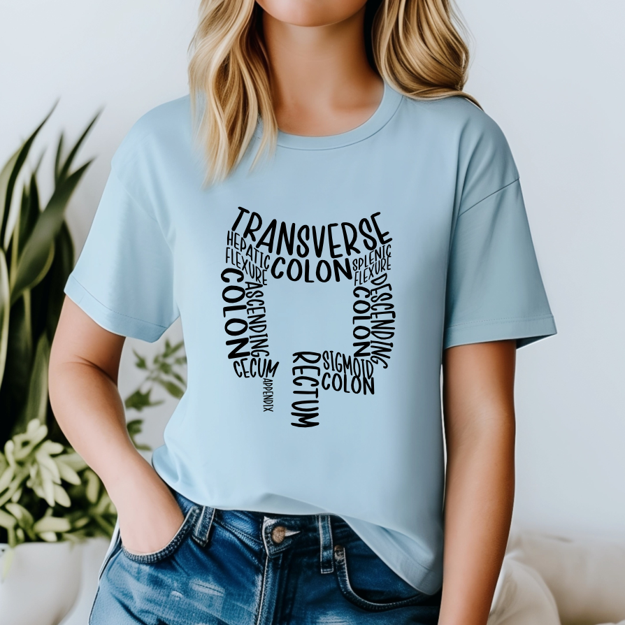 Colon Anatomy Black T-Shirt