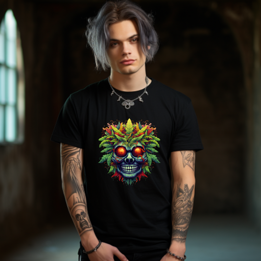 Crazy Weed Man Marijuana Herb 420 T-Shirt Design